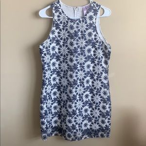 Flower Pattern Mid Length Dress